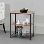 Keukentrolley Freiburg met 2 planken 76,5x60x40 hout zwart, Verzenden, Nieuw