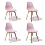 Eetkamerstoelen KITO - set van 4 eettafel stoelen - roze, Ophalen of Verzenden, Nieuw