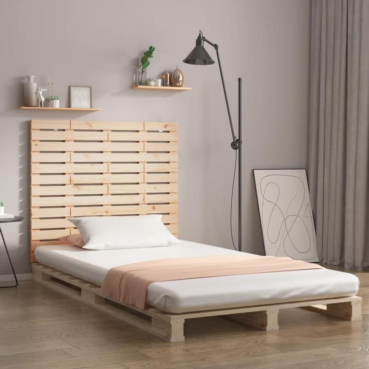 vidaXL Hoofdbord wandmontage 141x3x91,5 cm massief, Huis en Inrichting, Slaapkamer | Bedden, Bruin, Nieuw, Hout, Verzenden