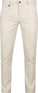 Suitable Chino Linen Blend Ruiten Beige maat 102 Heren, Kleding | Heren, Broeken en Pantalons, Verzenden, Beige, Nieuw, Overige maten