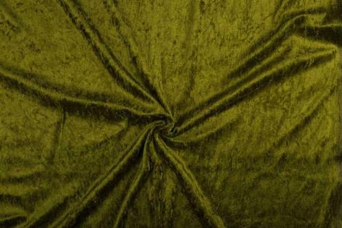 Velours de panne khaki groen, Hobby en Vrije tijd, Stoffen en Lappen, 120 cm of meer, 200 cm of meer, Groen, Nieuw, Polyester