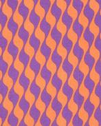 Viscose/Nylon Twill Kronkels Paars/Oranje, Hobby en Vrije tijd, Stoffen en Lappen, Nieuw, Paars
