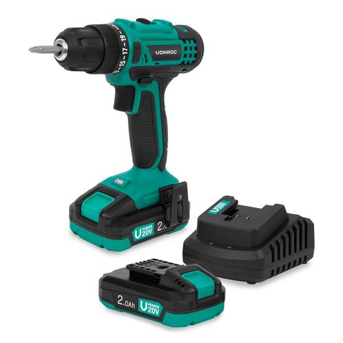 Accuboormachine 20V | Incl. 2x 2.0Ah Accu’s en snellader, Doe-het-zelf en Verbouw, Gereedschap | Boormachines, Nieuw, Verzenden