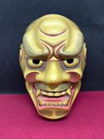 Noh masker - Hout, hoogwaardig houten gesneden Noh-masker -