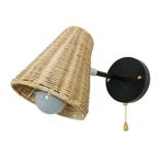 Retro Rotan Wandlamp Met Schakelaar Bohemian, Verzenden, Nieuw