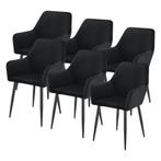 Eetkamerstoel Hollola set van 6 zwart [en.casa], Verzenden, Nieuw
