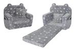 Kinderfauteuil - POLAR - 51x40x41 cm - sterren - grijs, Kinderen en Baby's, Kinderkamer | Tafels en Stoelen, Ophalen of Verzenden