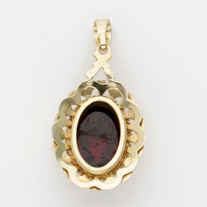 Hanger - 14 karaat Geel goud - Granaat, Sieraden, Tassen en Uiterlijk, Antieke sieraden