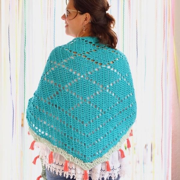 Haakpatroon byClaire Ibiza omslagdoek, Hobby en Vrije tijd, Breien en Haken, Breien of Haken, Nieuw, Wol of Garen, Ophalen of Verzenden