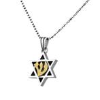 Hangertje Davidster zilver met gouden (9K) letter Shin va..., Sieraden, Tassen en Uiterlijk, Verzenden, Nieuw