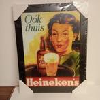 Heineken in lijst met glas 35 cm bij 46 cm, Verzenden, Gebruikt