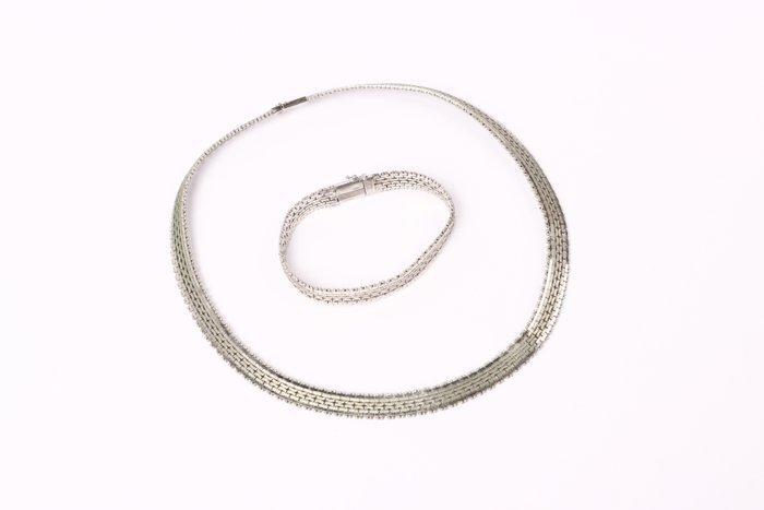 Zonder Minimumprijs - 2-delige sieradenset Zilver - Vintage, Sieraden, Tassen en Uiterlijk, Antieke sieraden