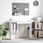 vidaXL Bureau met plank met opslag Wit 130 x 50.5 x 75 cm, Huis en Inrichting, Verzenden, Nieuw