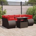 vidaXL 7-delige Loungeset met kussens poly rattan acacia, Tuin en Terras, Tuinsets en Loungesets, Verzenden, Nieuw, Rotan, Loungeset
