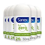 6x Sanex Deodorant Roller Zero% Normal Skin 50 ml, Nieuw, Verzenden