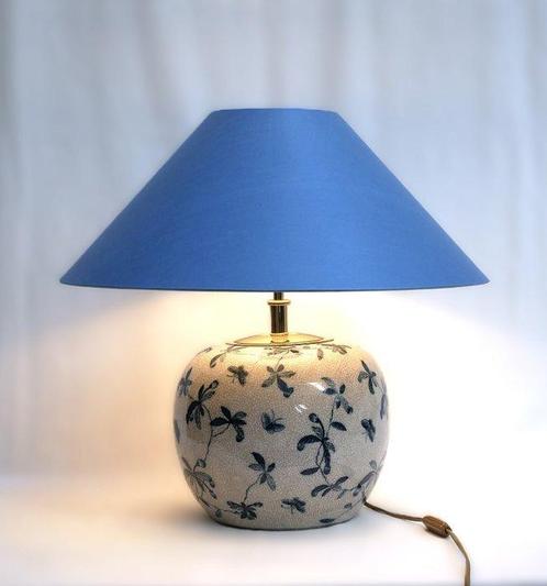 Lamp - Messing, Porselein - blauw en wit, Antiek en Kunst, Kunst | Designobjecten