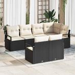 vidaXL Tuin Sofa Set met kussen met opslag 7 pcs Zwart,, Verzenden, Nieuw, Rotan