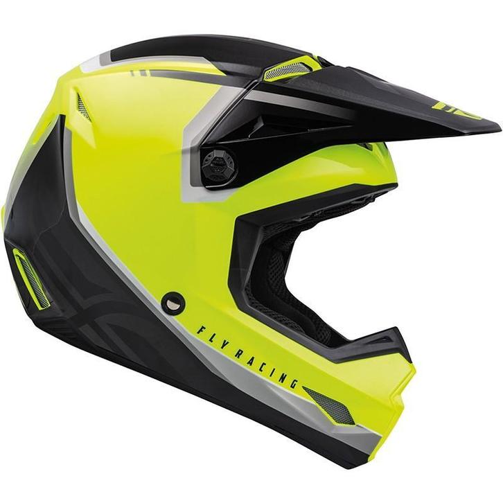 Kinder Crosshelm Fly Racing Fluo Geel - MAAT M (jeugd), Motoren, Kleding | Motorhelmen, Kinderen, Nieuw met kaartje, Offroadhelm