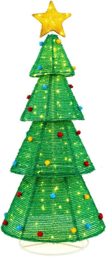 Kerstboom met verlichting - Kunstkerstboom - 190 cm - Met st, Diversen, Kerst, Zo goed als nieuw, Verzenden