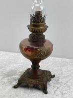 DF Belgica - Olielamp - Glas, Koper - Art Deco Olielamp