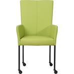 Leren eetkamerstoel Deal met armleuning - Hermes Lime, Huis en Inrichting, Stoelen, Leren eetkamerstoel Deal met armleuning - Hermes Lime (felgroen) - Poten staal vierkant zwart past perfect in uw interieur als u woonstijl: Modern is.
