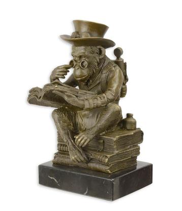 EEN BRONZEN STEAMPUNK SCULPTUUR VAN DE DARWIN AAP beschikbaar voor biedingen