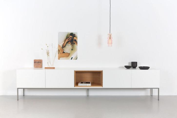 Zwevend tv-meubel verstek Loef 275 ov aanbieding -55% op=op, Huis en Inrichting, Kasten | Dressoirs, 200 cm of meer, 25 tot 50 cm