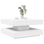 vidaXL Salontafel 360 graden draaibaar 70x70x34,5 cm wit, Verzenden, Nieuw, Overige houtsoorten, 50 tot 100 cm