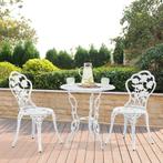 Bistroset balkonset gietijzer tuintafel en 2 tuinstoelen wit, Tuin en Terras, Tuinsets en Loungesets, Verzenden, Nieuw