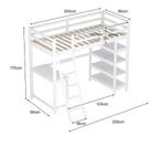 Houten Stapelbed 90x200 cm met Bureau en Planken, Verzenden, Nieuw