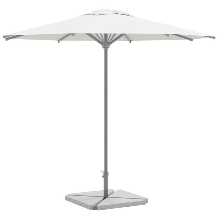 vidaXL Parasolvoetplaten 4 st driehoekig 14 kg graniet grijs, Tuin en Terras, Parasols, Parasolvoet, Nieuw, Verzenden