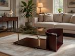 Salontafel - Metaal, Hout, Glas, Nieuw