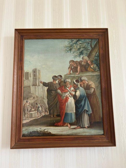 Europese school (XVIII-XIX) - Bouw tempel Jeruzalem, koning, Antiek en Kunst, Kunst | Schilderijen | Klassiek