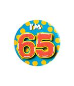 Im 65 Button 65 Jaar 5,5cm, Hobby en Vrije tijd, Feestartikelen, Verzenden, Nieuw