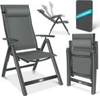Tuinstoelen verstelbaar - Ligstoel - Set van 2 - Antraciet -, Verzenden, Zo goed als nieuw