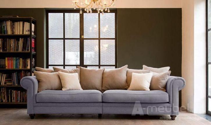 Bankstel Kaatsheuvel - rechte banken - Grijs, Huis en Inrichting, Banken | Bankstellen, Nieuw, Stof