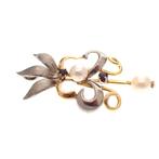 18 Krt. Bicolor antieke hanger; Franse lelie | granaat &..., Ophalen of Verzenden, Gebruikt, Goud, Overige merken