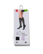 HEMA 2-pak kniekousen licht ondersteunend 40 denier zwart, Verzenden, Nieuw, Zwart
