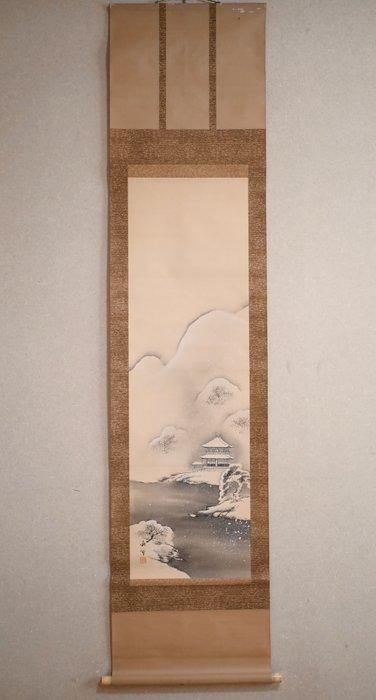 Winter sneeuwlandschap - Kinkakuji Tempel en tuin Kyoto, Antiek en Kunst, Antiek | Overige Antiek