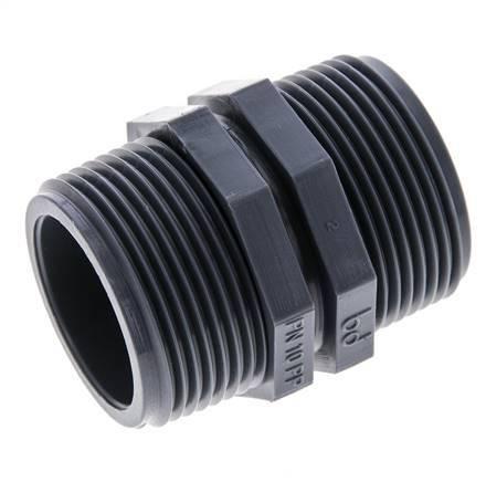 Dubbele Nippel G1 1/4 Polypropyleen (PP) 10bar FDA 46mm, Doe-het-zelf en Verbouw, Overige Doe-het-zelf en Verbouw, Nieuw, Verzenden