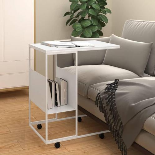 vidaXL Bijzettafel met wieltjes 55x36x63,5 cm bewerkt hout, Huis en Inrichting, Tafels | Salontafels, 50 tot 100 cm, Nieuw, Overige houtsoorten