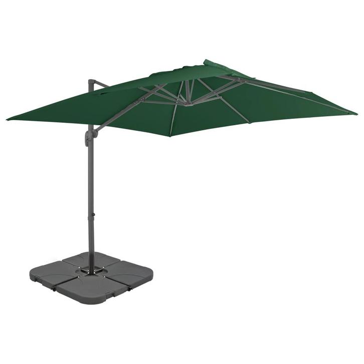 vidaXL Parasol met draagbare voet groen, Tuin en Terras, Parasols, Nieuw, Verzenden