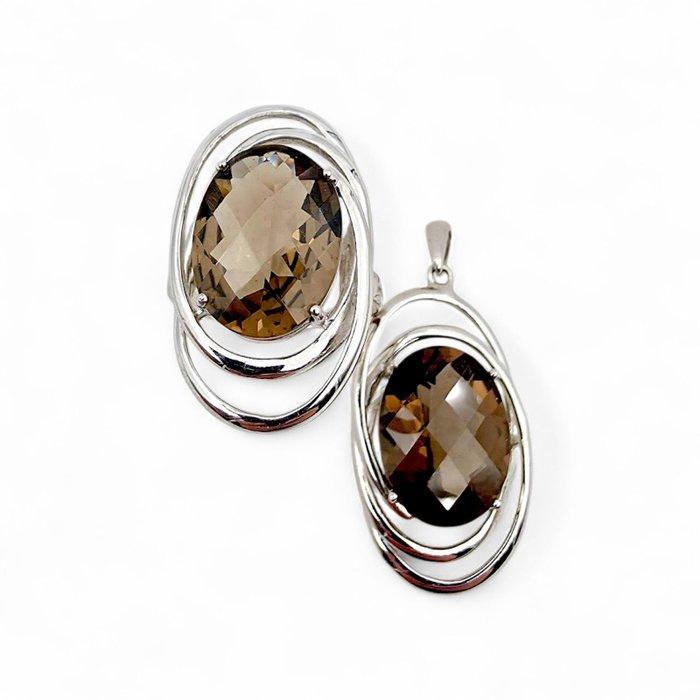 Zonder Minimumprijs - 2-delige sieradenset Zilver - Smoky, Sieraden, Tassen en Uiterlijk, Antieke sieraden