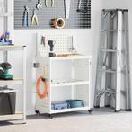 vidaXL Gereedschapswagen Wit 65 x 35 x 111 cm Koudgewalst, Doe-het-zelf en Verbouw, Verzenden, Nieuw
