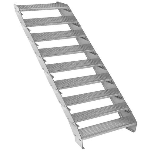 Monster Shop Verstelbare Galvaniseerde Trap - 9-delige, Doe-het-zelf en Verbouw, Ladders en Trappen, Verzenden