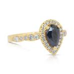 Ring - 14 karaat Geel goud - 1.18ct. tw. Zwart Diamant, Sieraden, Tassen en Uiterlijk, Ringen, Nieuw