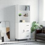 vidaXL buffetkast 69,5x34x180 cm bewerkt hout wit, Huis en Inrichting, Verzenden, Nieuw, 50 tot 100 cm, Minder dan 100 cm