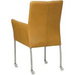 Leren eetkamerstoel Comfort met wieltjes en armleuning - Gr, Huis en Inrichting, Stoelen, Overige kleuren, Nieuw, Leer, Ophalen of Verzenden