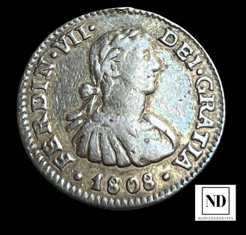 Koninkrijk Spanje. Fernando VII. 1/2 Real 1808 - México, Postzegels en Munten, Munten | Europa | Niet-Euromunten