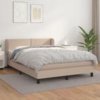 vidaXL Boxspring met matras kunstleer cappuccinokleurig, Overige materialen, Bruin, Verzenden, Nieuw